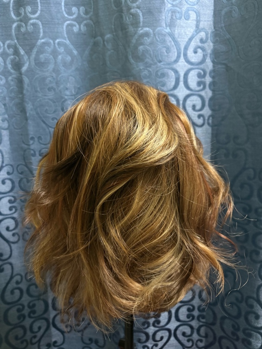Short Layered Synthetic Wig in Warm Honey Brown